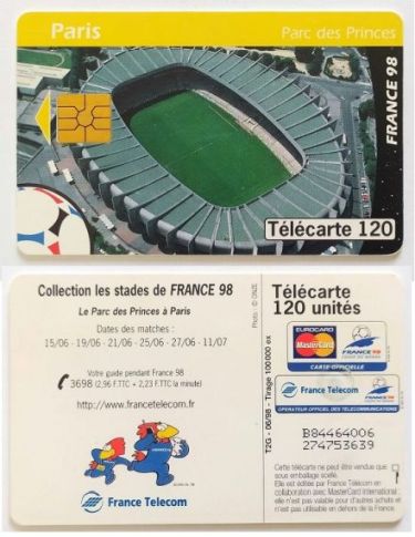 telecarte 120 france 98 parc des princes B84464006274753639