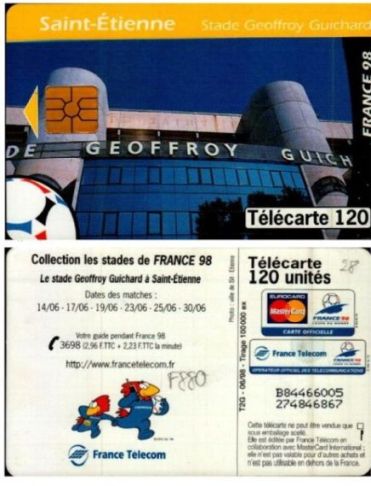 telecarte 120 france 98 saint etienne B84466005274846867