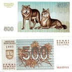 lituanie billet 500 loup