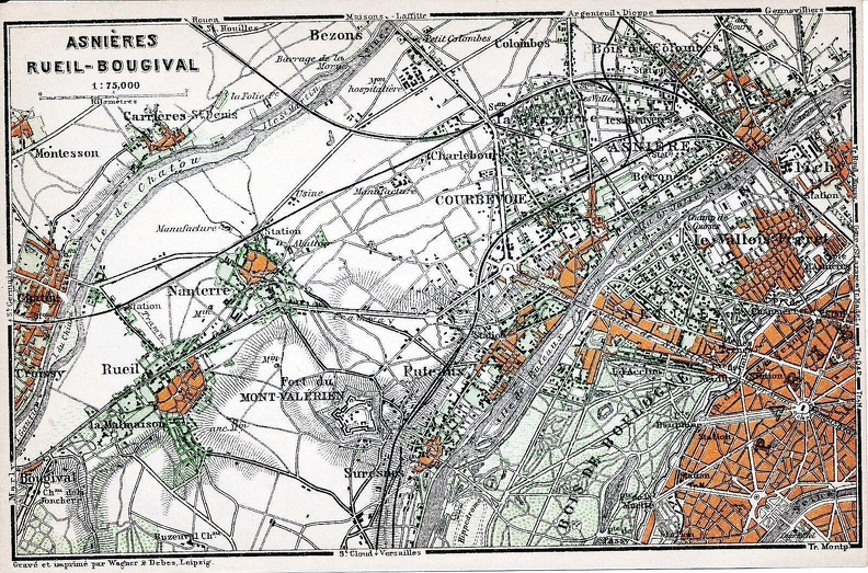 asnieres rueil nanterre plan 1900