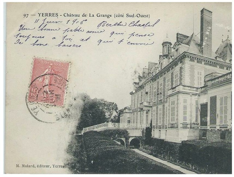 yerres chateau de la grange cote sud ouest