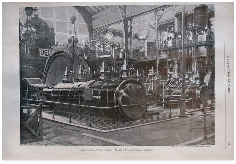 expo 1900 ectricite moteurs et dynamos