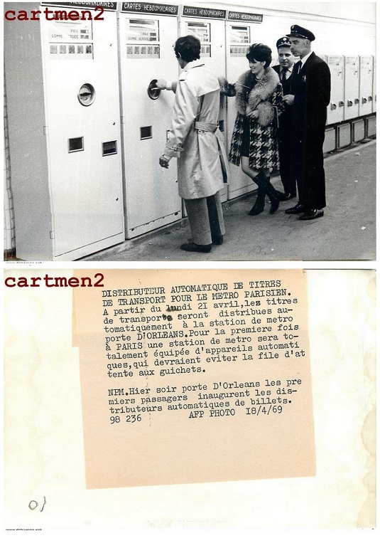 porte d orleans distributeurs tickets et cartes hebdo 18 avril 1969 320 001