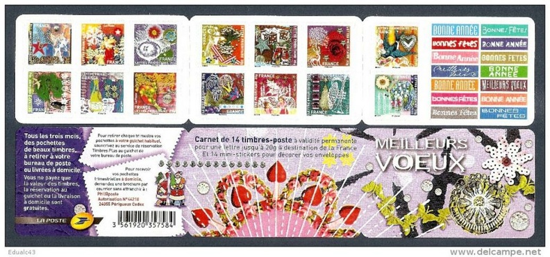 2010 bonne annee carnet adhesif NBC493 Meilleurs VOEUX