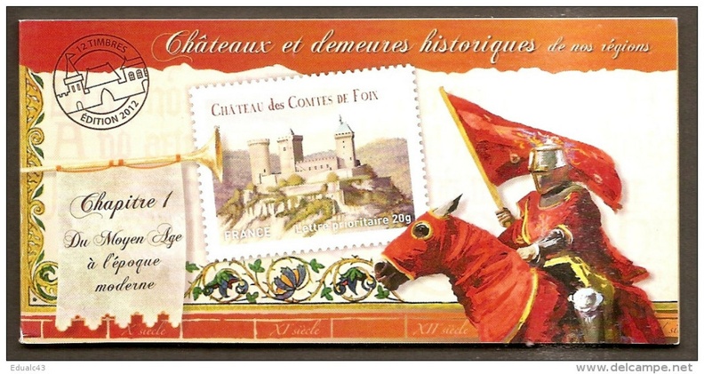 2012 Carnet Adhesif CHATEAUX et DEMEURES 1