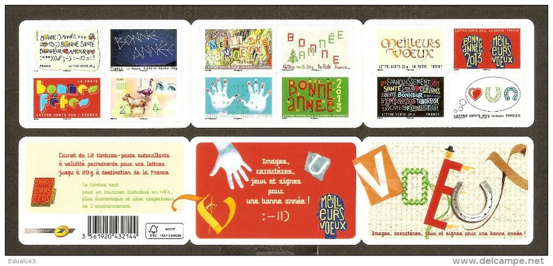 2012 Carnet Adhesif Meilleurs Voeux NBC 763 2