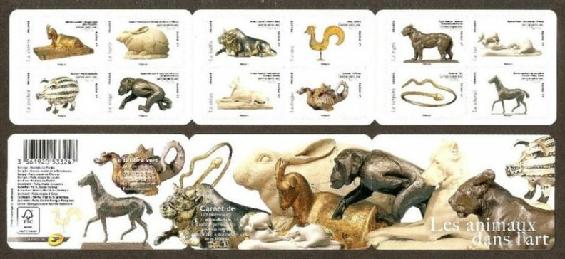 2013 carnet adhesif les ANIMAUX dans l art