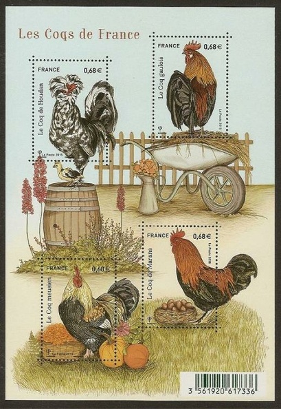 2015 Bloc Feuillet F5007 COQS DE FRANCE