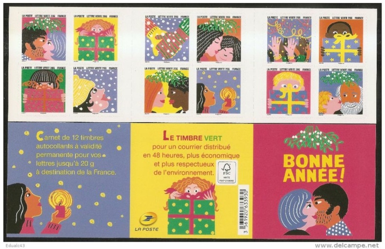 2015 carnet adhesif BC1190 Bonne Annee