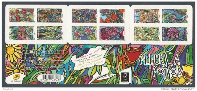 2016 Carnet Adhesif BC1300 FLEURS a Foison
