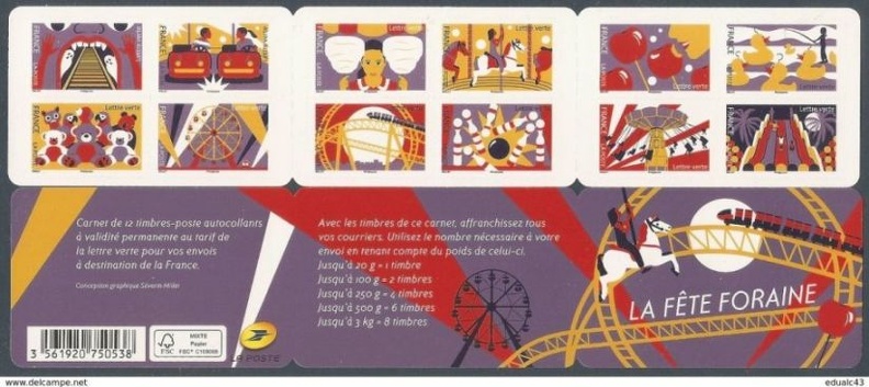 2017 Carnet Adhesif BC1430 FETE FORAINE