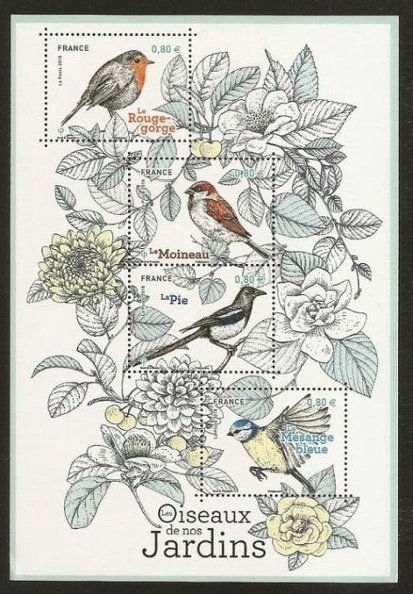 2018 Bloc Feuillet F5239 OISEAUX DES JARDINS 2