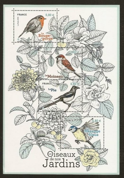 2018 Bloc Feuillet F 5239 OISEAUX DES JARDINS NEUF