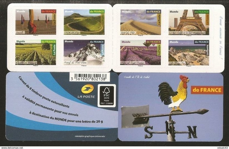 2018 Carnet Adhesif BC1540 PAYSAGES de FRANCE