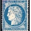 France 60C oblitere encre bleue maritime Ceres 25c bleu