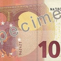 ECB 10 Euro Specimen Reverse with Draghi signature