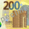 ECB 200 Euro Specimen Front with Draghi signature