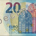 ECB 20 Euro Specimen Front with Draghi signature