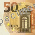 ECB 50 Euro Specimen Front with Draghi signature