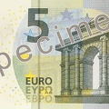 ECB 5 Euro Specimen Front with Draghi signature
