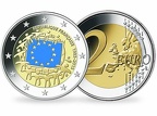 2 euro drapeau europe bleu 2015