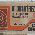 ratp 1975 non obliteration coupon carte orange