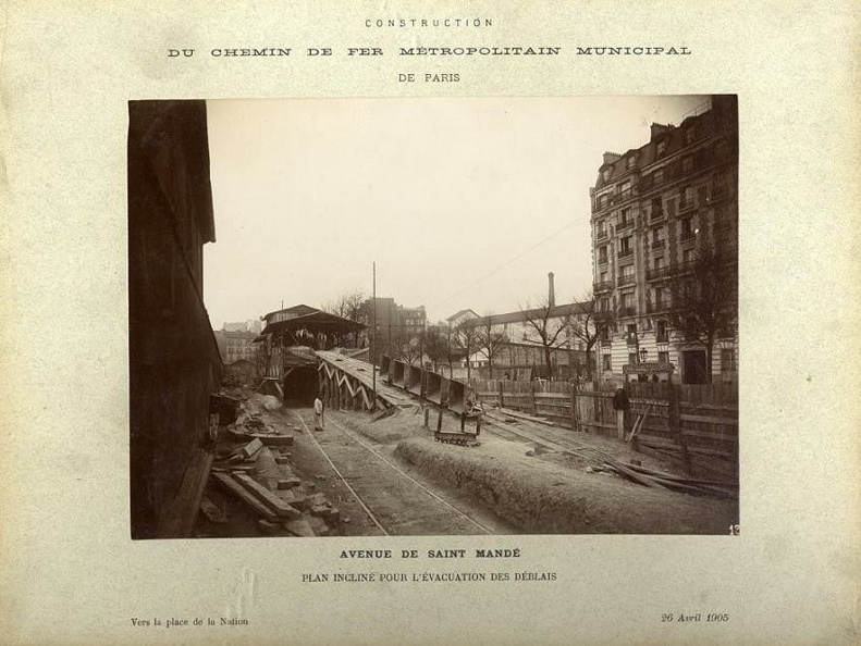 construction ligne 6 porte de saint mande 1905