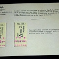 fiche specimen 1949 tickets obliteres bus consignes
