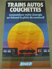 affiche trains auto couchettes 1980