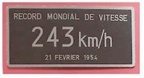 plaque record 21 fevrier 1954