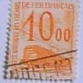 timbre sncf loco elec 10f jaune
