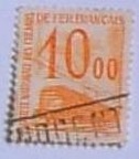 timbre sncf loco elec 10f jaune