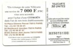 telecarte 50 citroen B250T0100 2