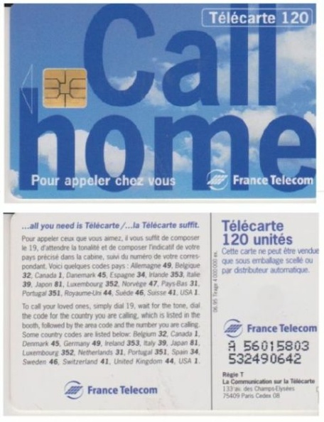 telecarte 120 call home A 56015803532490642