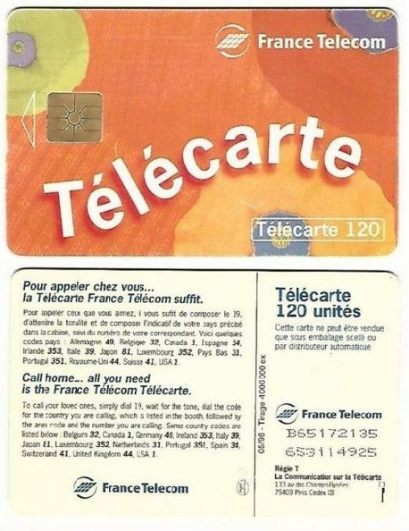 telecarte 120 call home B65172135653114925