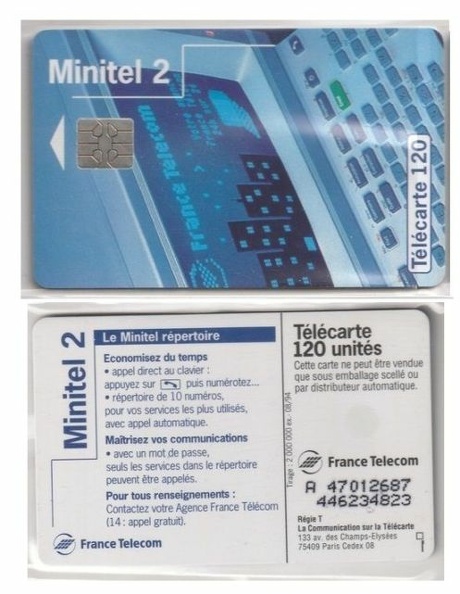 telecarte 120 minitel2 A 47012687446234823