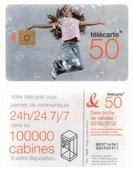 telecarte 50 150000 cabines B89714961650920311