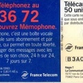 telecarte 50 3672 memophone B3A042030