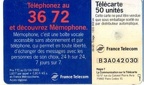 telecarte 50 3672 memophone B3A042030