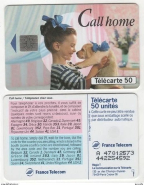 telecarte 50 call home A 47012573442254592
