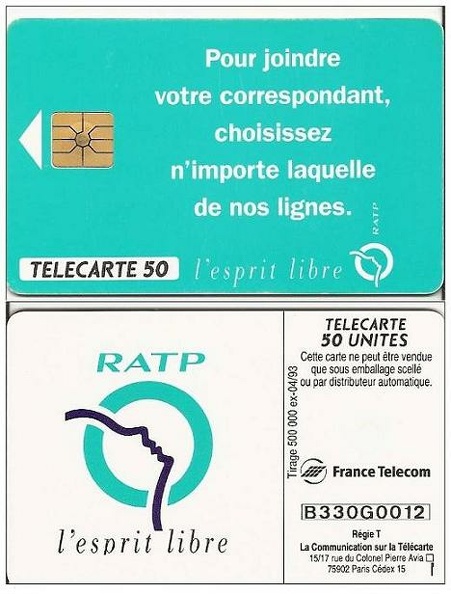 telecarte 50 B330G0012