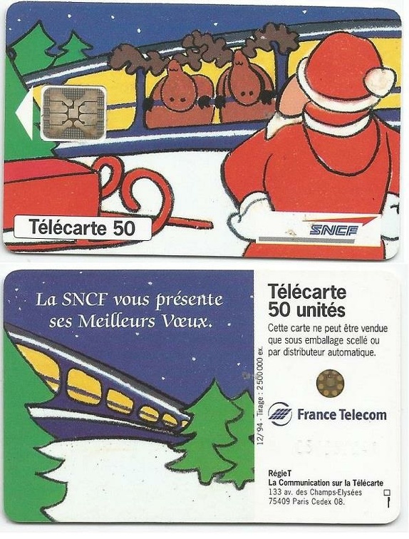 telecarte sncf 50u 2500000 12 94