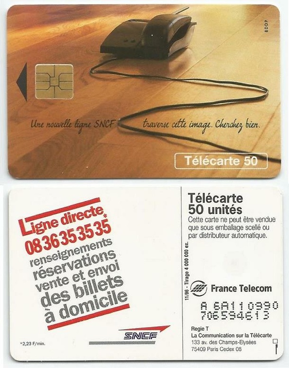 telecarte sncf 50u a6a110990706594613