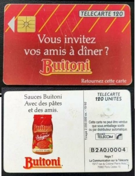 telecarte 120 buitoni B2A0J0004