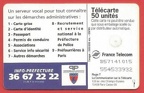 telecarte 50 7prefecture de paris B57141015554533932