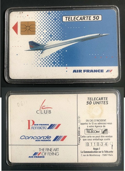 telecarte 50 air france concorde B11834