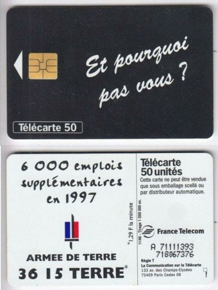 telecarte 50 armee de terre 1997 A 71111393718067376