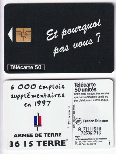 telecarte 50 armee de terre A 71111510725361716