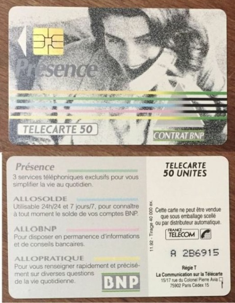 telecarte 50 bnp A 2B6915