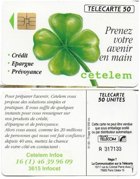 telecarte 50 cetelem A 317133